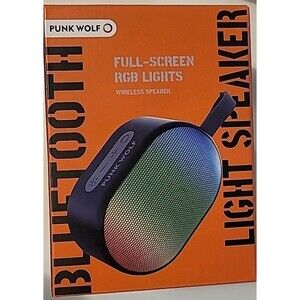 NIB, Factory Sealed, Punk Wolf Portable Bluetooth Light Speaker D68F, Black